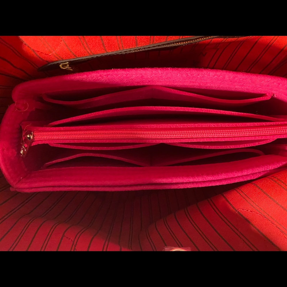 Felt purse bag organizer insert with zipper